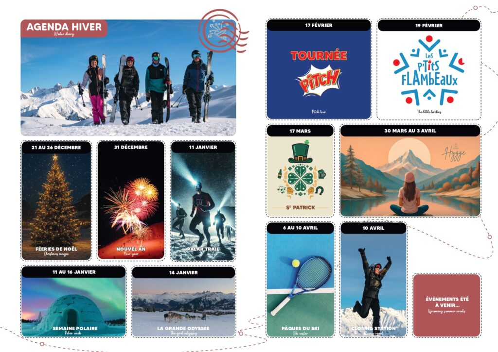 Calendrier des événements hiver 2025-2026